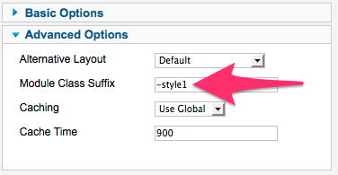 Adding a module class suffix